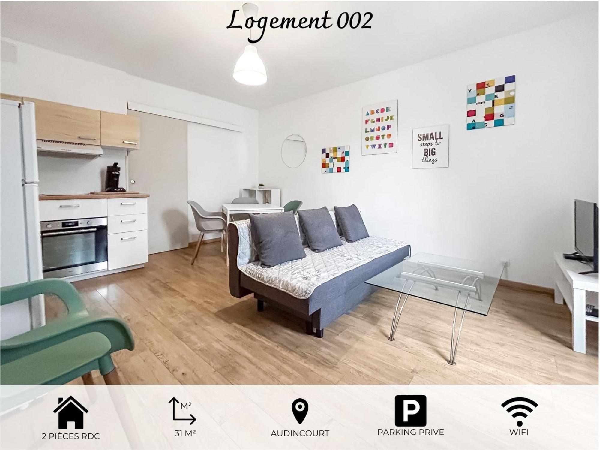 002-T2 Cosy 2 A 4 Pers Lumineux Wifi & Parking Apartment Audincourt Bagian luar foto
